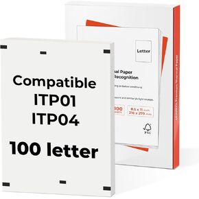 MUNBYN Thermal Printer Paper 8.5 x 11 Inch, US Letter Size 200 Sheets, Double Black Mark Compatible with ITP04 and ITP01, Continual Feeding Thermal Paper