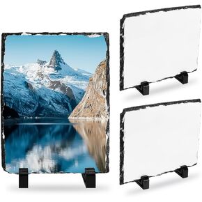 Enenes 4x6 بوصة التسامي لائحة فارغة، 3 قطعة مستطيلة مخصصة حجر لائحة إطار الصورة ماتي نقل الحرارة روك صورة اللوحة in Kuwait