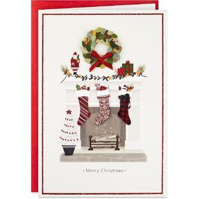 Hallmark Boxed Handmade Christmas Cards (12 Cards with Envelopes) Fireplace, Happy Home