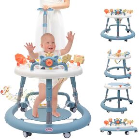 Baby Walker, Baby Walkers and Activity Center, Baby Walker Baby Jumper Activity Center,Baby Walker with Wheels for Boys Girls, Baby Walker with Wheels for 6-18 Months (Pink)