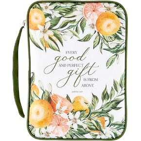 Faithworks Canvas Bible Cover Case with Carry Handle - Christian Gifts for Women Zippered Scripture Case, 6 x 9-Inch, Altogether Beautiful
