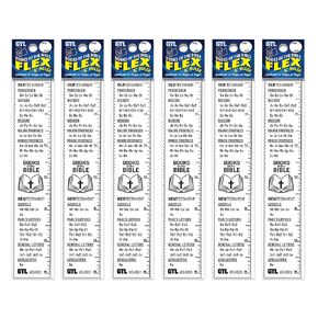 G.T. Luscombe, Old Testament and New Testament Books of The Bible, 6 Inch, Clear Flex Ruler with Dual Straight and Scalloped Edge, Conforms to Shape of Page, for Underlining and Journaling, Pack of 6