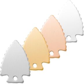 Generic Arrowhead Metal Stamping Blanks with Deburred Edges 14ga. for Metal Stamping and Engraving. Pack of 12 (Aluminum), Silver