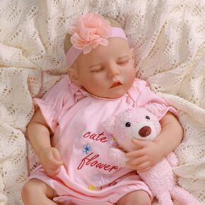 BABESIDE Lifelike Reborn Baby Dolls Girl - Sunny 17 بوصة لطيف الفينيل الناعم واقعية دمية طفل يمكن وضعها مبتسمة الحياة الحقيقية دمى طفل مع الملحقات الكاملة وصندوق الهدايا لمدة 3+