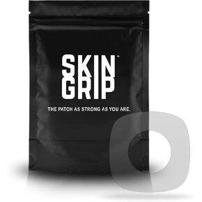 Skin Grip Adhesive Patches for Dexcom G7 with Cutout (20-Pack), Waterproof & Sweatproof for 10-14 Days, Pre-Cut Adhesive Tape, Continuous Glucose Monitor Protection (Black)
