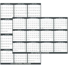 2025 Dry Erase Calendar - 2025 Yearly Wall Calendar, JAN. 2025 - DEC. 2025, Wall Calendar 2025, 34.6" x 22.9" Large Dry Erase Calendar for Wall, Vertical/Horizontal, Reversible - Grey