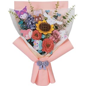 Hands Craft Hello Kitty Bouquet 3D Wooden Puzzle Kit | DIY Floral Model | Arts & Crafts for Adults & Kids | Creative Hobby Kits | Hello Kitty Characters | Wood Building Set | Lovely Gift