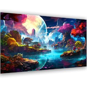 5D Large Size Diamond Art Kits for Adults Big Diamond Painting Kits for Adults Beginners, DIY Extra Large Paint by Diamond Gem Art Dots Painting Kits for Walls Decor 27.6x16inch (Moon Landscape)