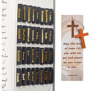 VANRA Bible Tabs for Men Women Study Bible, 96 PCS Black Laminated Bible Tabs Gold Lettering Large Print Bible Journaling Supplies for Old and New Testament