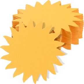 MixTeach 120 Pieces Gold Sun Cutouts 4 Inch Paper Sun Shape Cardstock Die Cuts Double Sided Paper Sunshine Classroom Decoration for Bulletin Board Summer Wall Party Home Supplies School Craft Projects