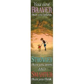 Eureka Winnie The Pooh Vertical Classroom Banner, Braver Than You Believe, Measures 45 x 12"