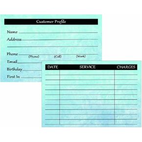 100 Pack Salon Client Profile Cards 4×6 inch Double-side Small Business Data Client Cards for Hair Stylist, Salon, Spa