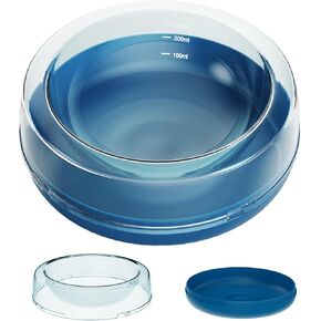 2 in 1 Cat or Dog Bowls, Whisker Fatigue Cat Bowl, Cat Food Dish for Indoor, Detachable Wobble Dog Cat Food Bowl and Water Bowl, Outdoor Wet & Dry Travel Pets Bowl, 12oz, Blue