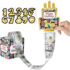 Gusil Birthday Gifts,Money Box for Cash Gift,Happy Birthday Money Gift Box with DIY Stickers for Any Age