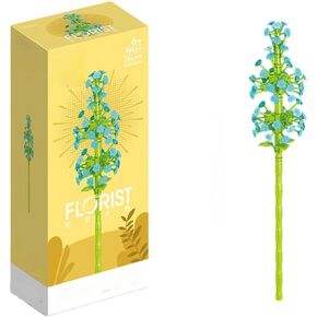Mini Bricks Artificial Flower Bouquet Building Sets，DIY Simulation Plant Series Creative Toys,Flower Building Set Carnation Transparent 91PCS