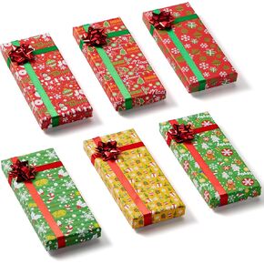 JOYIN 9PCS Present Gift Card Box with Bow, Christmas Cash Money Holder Boxes, Present Card Holder, Xmas Party Favor Gift Wrapping Boxes (6.5'' x 2.8'' x 0.8'')