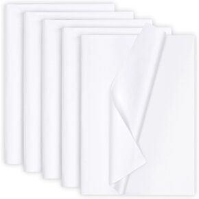 130 Sheets 20"x14" White Wrapping Tissue Paper Bulk for Gift Bags Christmas Weddings Birthday Arts Craft Party Decoration