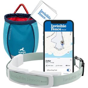 Invisible Fence GPS Dog Fence & Tracking Collar Bundle with Training Flags (White) & Treat Bag (Blue), Wireless GPS Tracker Collar, for Medium & Large Dogs, Waterproof - 1 Year Subscription Included