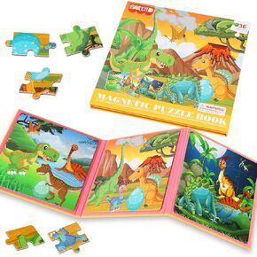 Magnetic Puzzles for Kids Ages 4-6, 20-Piece Toddler Travel Toys Unicorn Princess Puzzles Ages 3-5, Educational Learning Magnets, Ideal Road Trip Activities Toys for 3 4 5 6 Boys and Girls