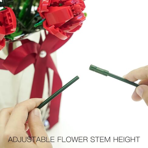 PANLOS Rose Building Kit, Artificial Flower Building Block Toys for Adult Kids Boys Girls, Ideal Gifts for Mother's Day,Valentines Day,Birthday-124PCS in Saudi Arabia