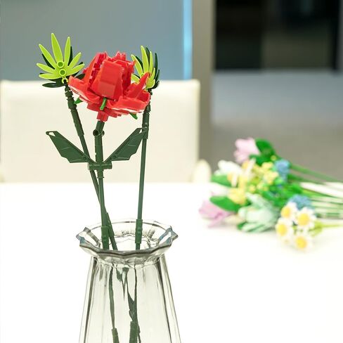 PANLOS Rose Building Kit, Artificial Flower Building Block Toys for Adult Kids Boys Girls, Ideal Gifts for Mother's Day,Valentines Day,Birthday-124PCS in Saudi Arabia