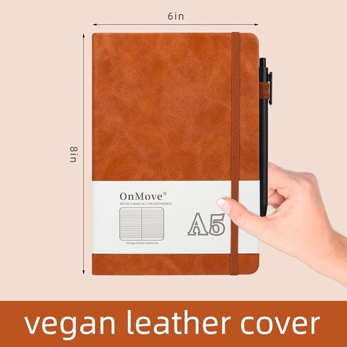 Notebooks Journal for Women Men 3 Pack Bulk Leather Hardcover with Pen Holder A5 200 Pages 100 GSM Thick Paper for Work School Lined Brown in Saudi Arabia