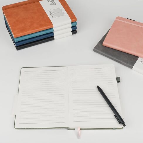 Notebooks Journal for Women Men 3 Pack Bulk Leather Hardcover with Pen Holder A5 200 Pages 100 GSM Thick Paper for Work School Lined Brown in Saudi Arabia