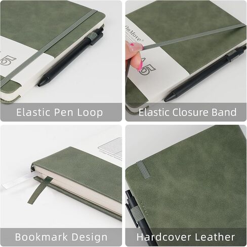 Notebooks Journal for Women Men 3 Pack Bulk Leather Hardcover with Pen Holder A5 200 Pages 100 GSM Thick Paper for Work School Lined Brown in Saudi Arabia