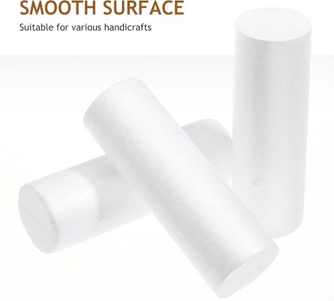 EXCEART 6pcs Foam Cylinder Foam Shapes DIY Cylinder Adornment Styrofoamss Cylinders Foam Tube Foam Circle Blocks Craft Foam Block Polystyrene Shape Child White Desktop Decorative Cylinder in Saudi Arabia