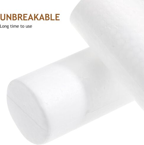 EXCEART 6pcs Foam Cylinder Foam Shapes DIY Cylinder Adornment Styrofoamss Cylinders Foam Tube Foam Circle Blocks Craft Foam Block Polystyrene Shape Child White Desktop Decorative Cylinder in Saudi Arabia