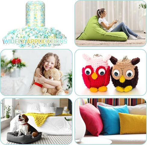 Frienda 10 Pack 50 Lbs Bean Bag Filler Bulk, Shredded Memory Foam Filling Soft Bean Bag Chair Filler Stuffed Animals Stuffing for Pillow Cushion Dog Bed Couch Replacement Fill in Saudi Arabia