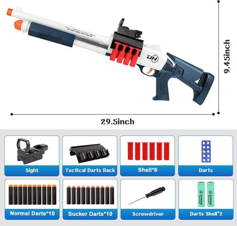 30 in Realistic Toy Foam Blaster Play Set, Shell Ejecting Soft Darts Blaster for Ages 14+ Years Old, Indoor Outdoor Gifts for Christmas Birthday in Saudi Arabia