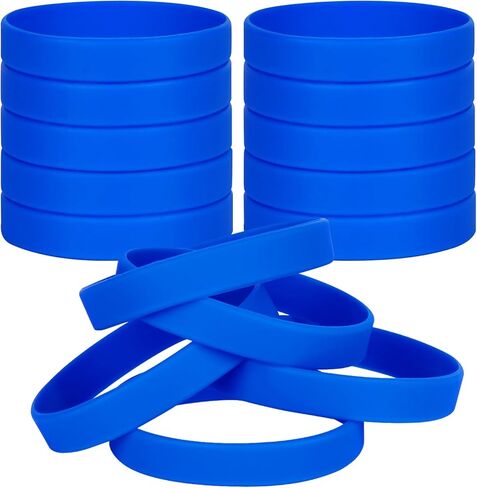 30 PCS Silicone Bracelets Wristbands for kid, Sports Rubber Elastic Wristband Bracelet for Party Decorations Favors Set Pack Blue in Kuwait