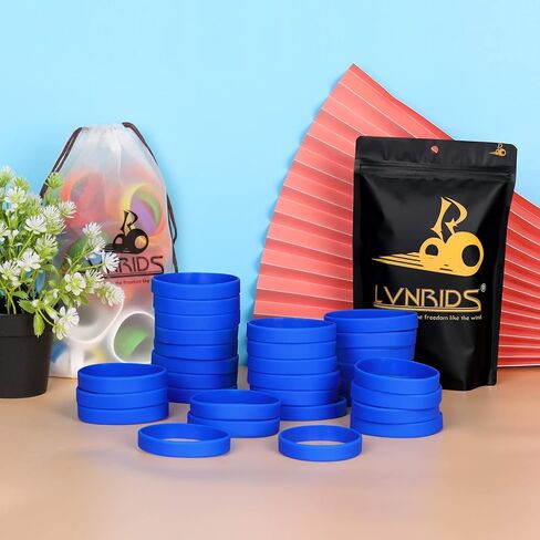 30 PCS Silicone Bracelets Wristbands for kid, Sports Rubber Elastic Wristband Bracelet for Party Decorations Favors Set Pack Blue in Kuwait