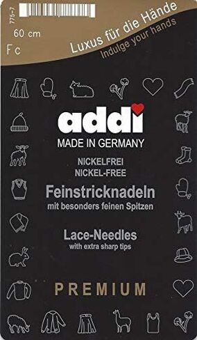 addi Silver Lace Circular Needle (Turbo Rocket) with Gold Cord (EU Version) with Red Needle Gauge 24in (60cm) Size US 0 (2mm) in Saudi Arabia