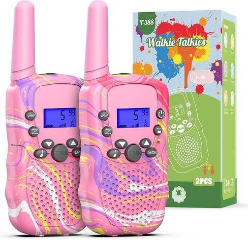 Selieve Gifts Toys for 3 4 5 6 Year Old Girls, Walkie Talkies for Kids 2 Pack with 22 Channels, LCD Screen, LED Flashlight & VOX Function, 2 Way Radio Gift for Giirls Outside Camping, Hiking in Saudi Arabia