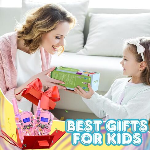 Selieve Gifts Toys for 3 4 5 6 Year Old Girls, Walkie Talkies for Kids 2 Pack with 22 Channels, LCD Screen, LED Flashlight & VOX Function, 2 Way Radio Gift for Giirls Outside Camping, Hiking in Saudi Arabia