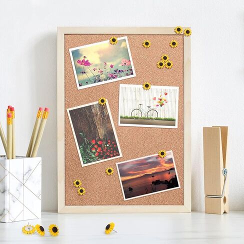 Sunflower Push Pins, Thumb Tacks Decorative Push Pins Cork Board Pins for Bulletin Board Photos Wall Office Decorations Classroom School Supplies (20 Pcs) in Kuwait