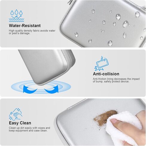 RAIALL Carrying Case for Anbernic RG40XXV Retro Handheld Game Console, RG40XXV Video Game Holder with Mesh Pocket for Cable and Other Accessories, Grey in Kuwait