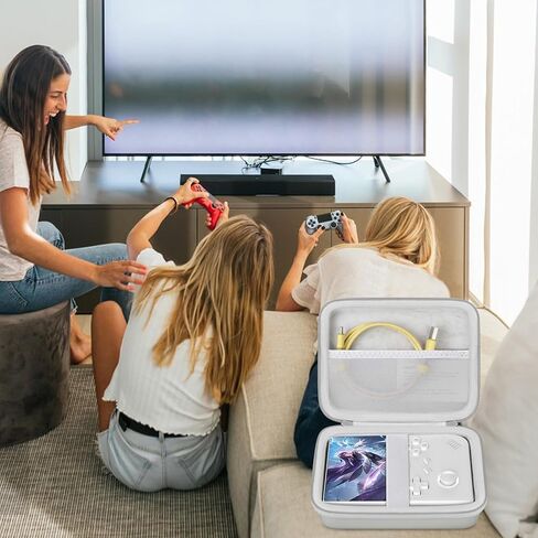 RAIALL Carrying Case for Anbernic RG40XXV Retro Handheld Game Console, RG40XXV Video Game Holder with Mesh Pocket for Cable and Other Accessories, Grey in Kuwait