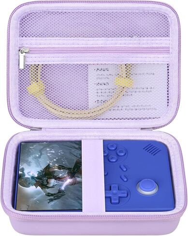RAIALL Carrying Case for Anbernic RG40XXV Retro Handheld Game Console, RG40XXV Video Game Holder with Mesh Pocket for Cable and Other Accessories, Grey in Saudi Arabia
