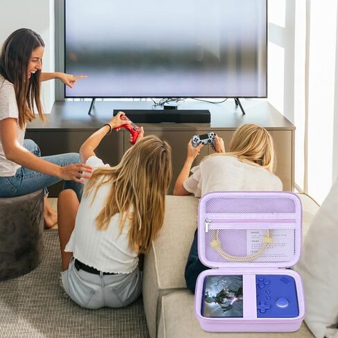 RAIALL Carrying Case for Anbernic RG40XXV Retro Handheld Game Console, RG40XXV Video Game Holder with Mesh Pocket for Cable and Other Accessories, Grey in Saudi Arabia