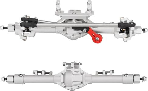 مجموعة المحور الأمامي والخلفي المعدنية لـ 1/10 RC الزاحف المحوري SCX10 & SCX10 II 90046 90047 D90 D110 RC ترقيات الملحقات جزء (فضي) in Kuwait