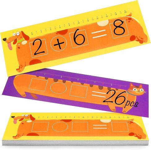 Dotimo 26PCS Dry Erase Number Lines for Student Desk Special Education Home School Essentials Prek Math Manipulatives 1st Grade Teaching Supplies 12"x4" Double Sided Erasable Board with Cartoon Animal in Saudi Arabia