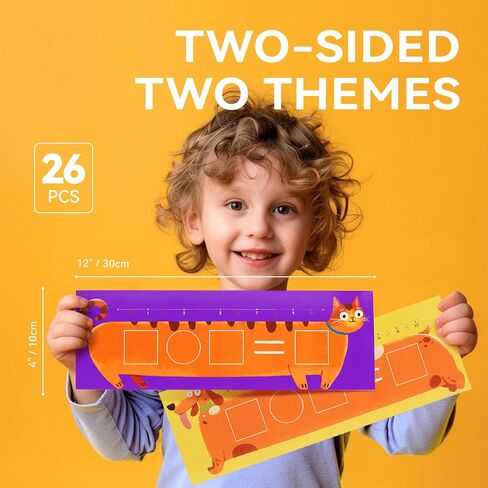 Dotimo 26PCS Dry Erase Number Lines for Student Desk Special Education Home School Essentials Prek Math Manipulatives 1st Grade Teaching Supplies 12"x4" Double Sided Erasable Board with Cartoon Animal in Saudi Arabia