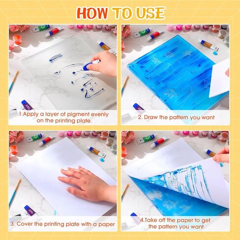 MotiMind 16 Pcs Silicone Monoprinting Print Plates 6 x 6 x 3/8 Inch Reusable Printmaking Silicone Printing Plate for Press Art Painting DIY Card Making Scrapbooking Project Supplies Home Decor in Saudi Arabia