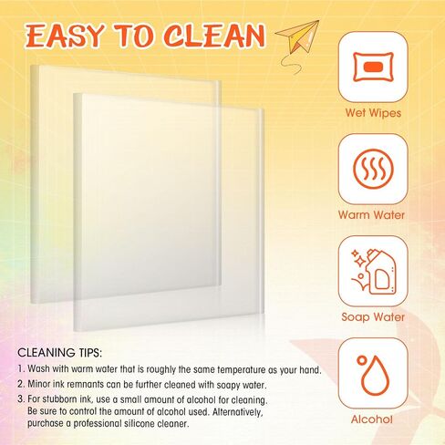 MotiMind 16 Pcs Silicone Monoprinting Print Plates 6 x 6 x 3/8 Inch Reusable Printmaking Silicone Printing Plate for Press Art Painting DIY Card Making Scrapbooking Project Supplies Home Decor in Saudi Arabia