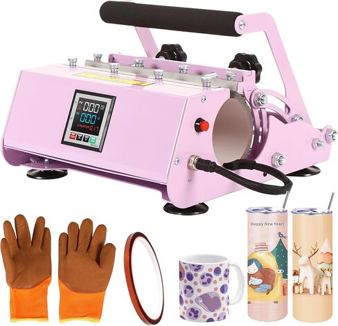 Tinkeal Tumbler Heat Press Machine Sublimation Transfer for 11-30oz Cup，Mug Heat Press Sublimation Paper with Heat-Resist Gloves & Tape, DIY Ceramic Mugs in Saudi Arabia