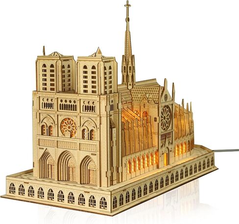 3D Wooden Puzzle for Adults, France Notre Dame de Paris Wood Architecture Model, DIY Mechanical Building Kit Craft Hobbies Toy, Birthday Festival Gift for Women Men, Home Decor, 266 PCS in Saudi Arabia
