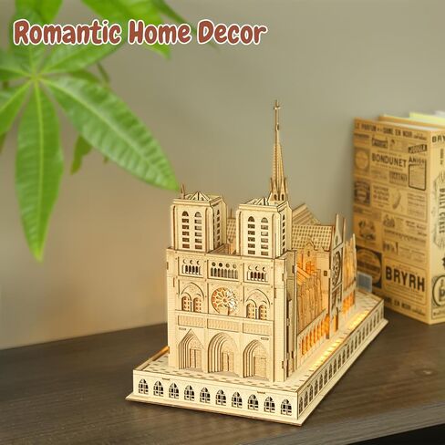3D Wooden Puzzle for Adults, France Notre Dame de Paris Wood Architecture Model, DIY Mechanical Building Kit Craft Hobbies Toy, Birthday Festival Gift for Women Men, Home Decor, 266 PCS in Saudi Arabia